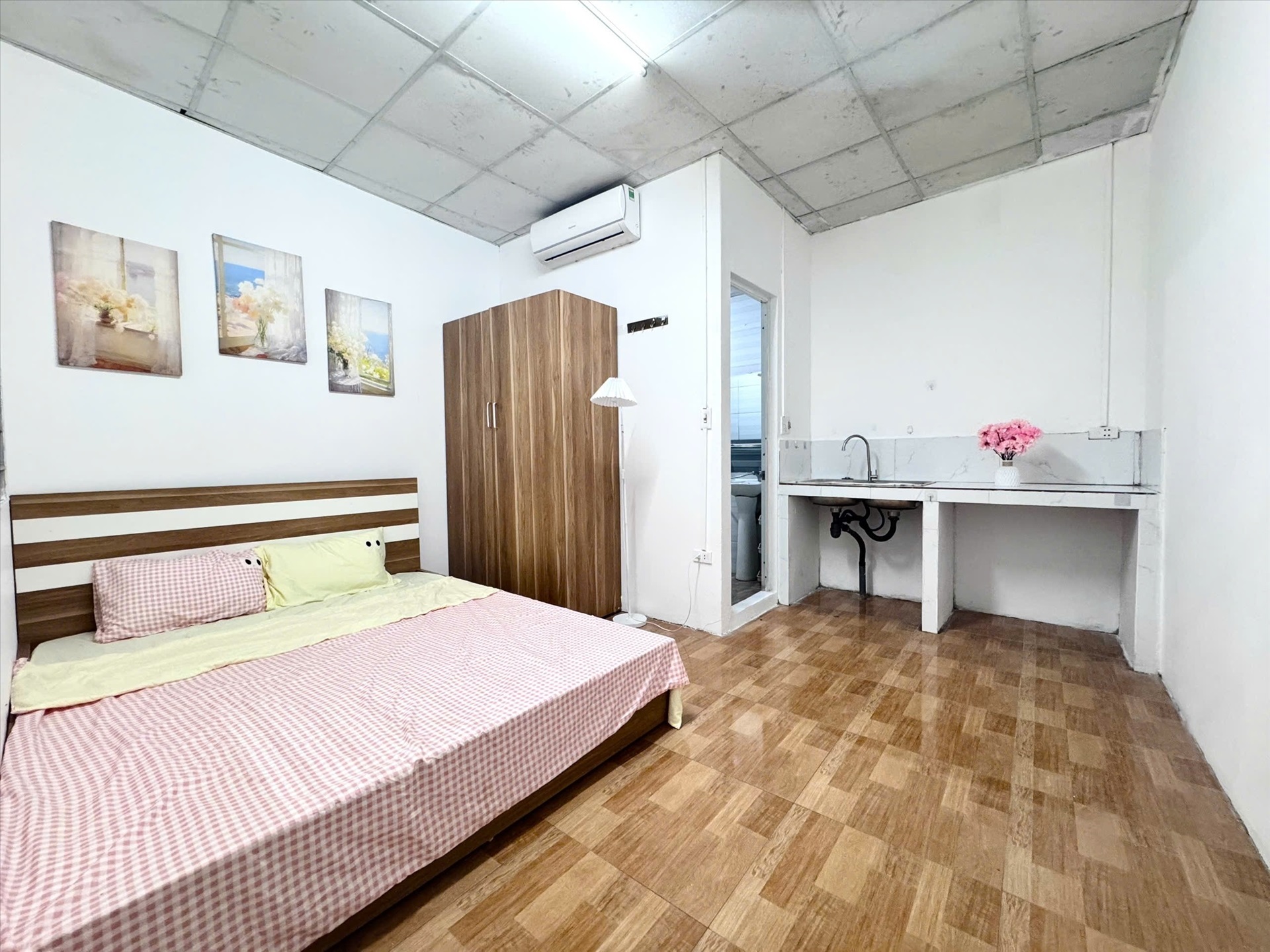Phòng trọ Studio 25m2 tại Time House Lạc Long Quân - Tây Hồ - Phòng ngủ