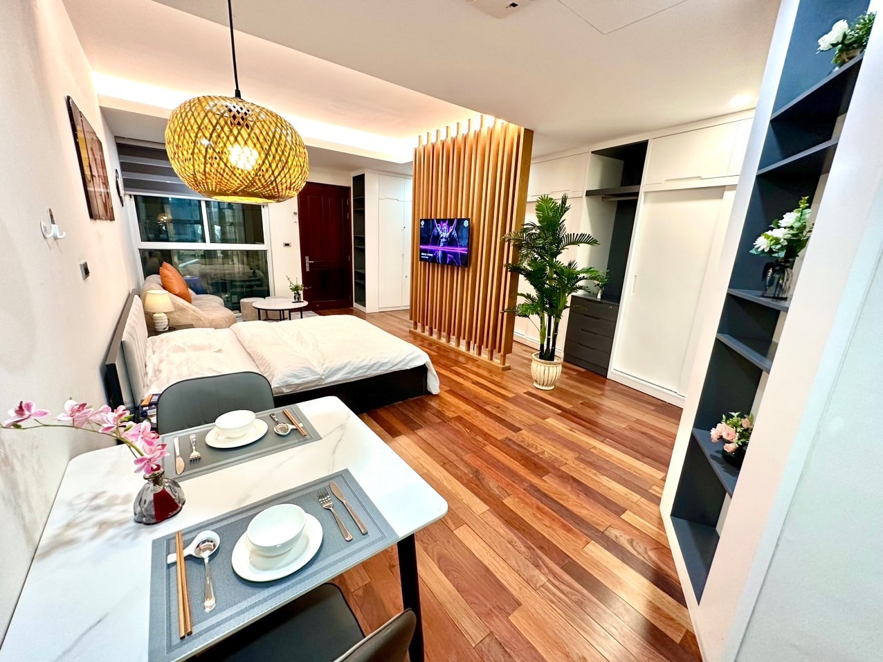 Phòng trọ Studio 50m2 tại Blue Homes Mạc Đĩnh Chi - Ba Đình - Phòng ngủ