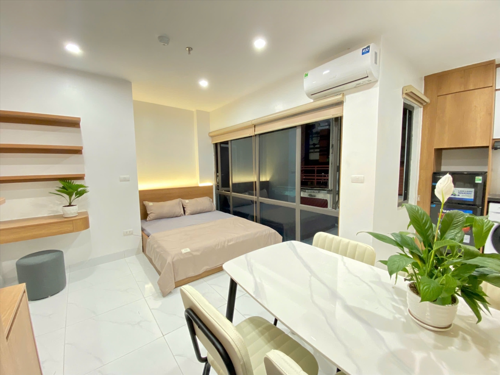 Phòng trọ Studio 25m2 tại Suha Home Giáp Bát - Hoàng Mai - Phòng ngủ