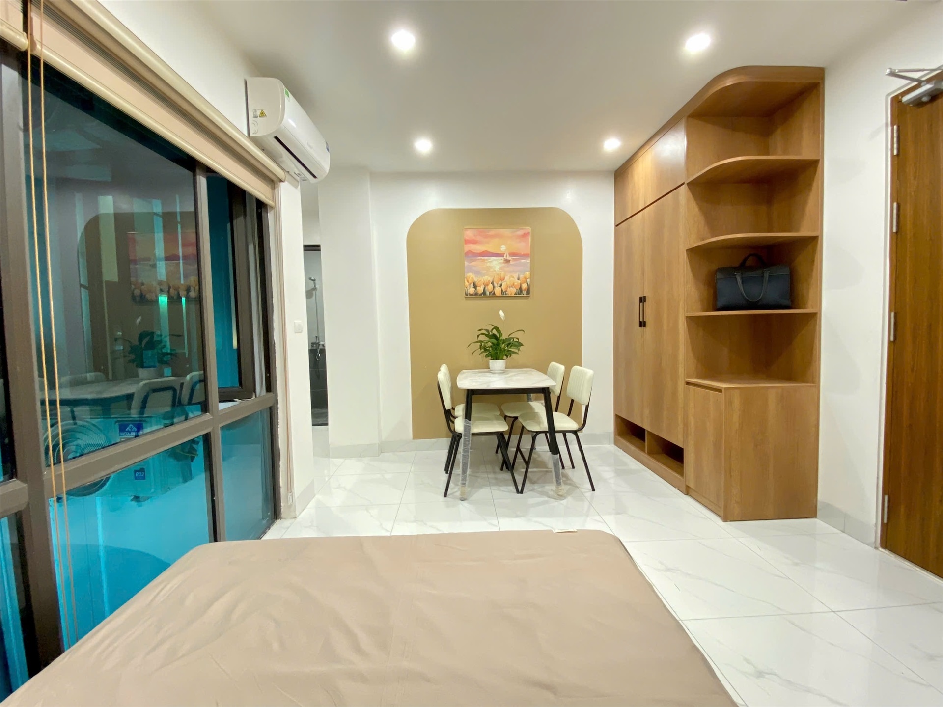 Phòng trọ Studio 25m2 tại Suha Home Giáp Bát - Hoàng Mai - Phòng ngủ