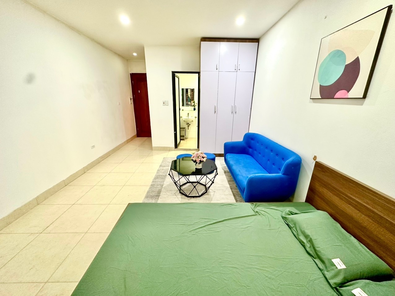Phòng trọ Studio 30m2 tại DT Apartment Nguyễn Ngọc Vũ - Cầu Giấy - Phòng ngủ