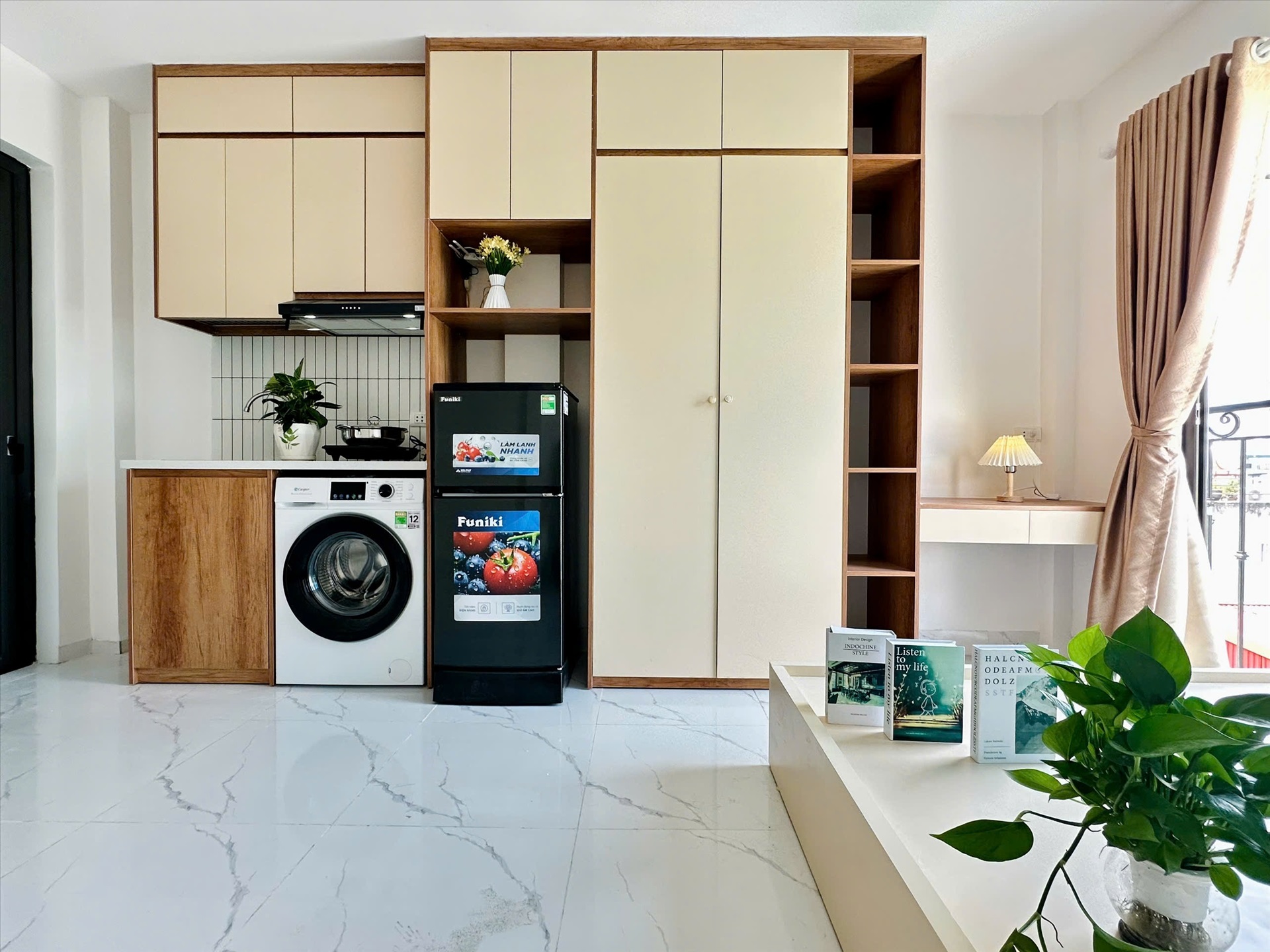 Phòng trọ Studio 25m2 tại Suha Home Trương Định - Hoàng Mai - Phòng bếp
