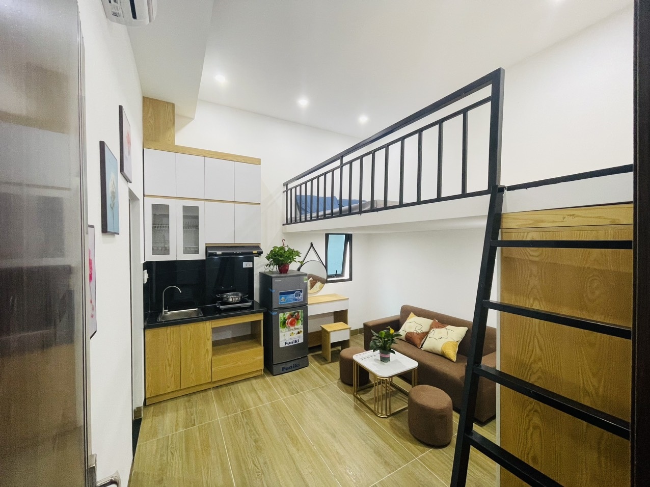 Phòng trọ Duplex 25m2 tại HY Home 2 Xuân Đỉnh - Bắc Từ Liêm - Phòng khách