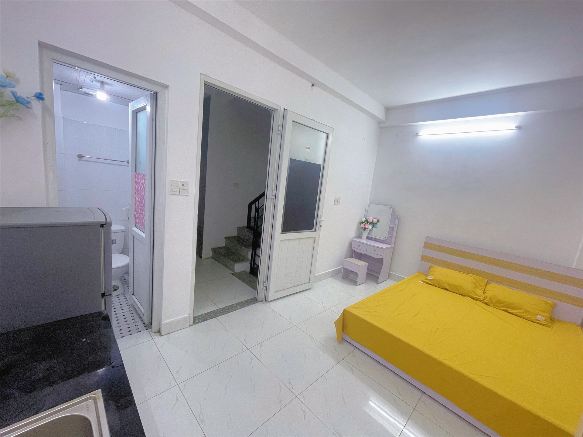 Phòng trọ Studio 20m2 tại HappyHomes 4 Doãn Kế Thiện - Cầu Giấy  - Phòng ngủ
