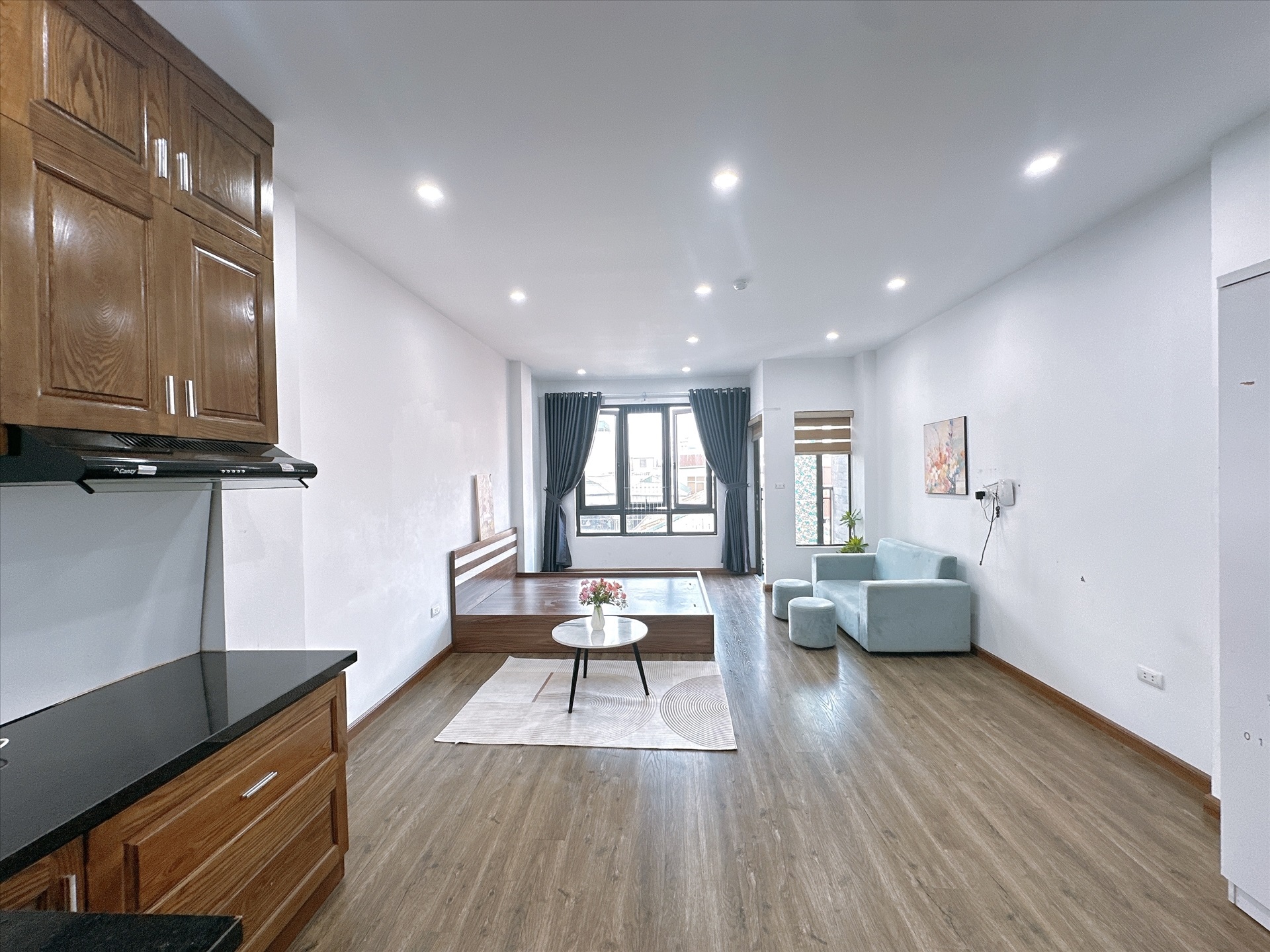 Phòng trọ 2 Phòng ngủ 40m2 tại Happyhomes 2 Lạc Long Quân - Tây Hồ - Phòng khách