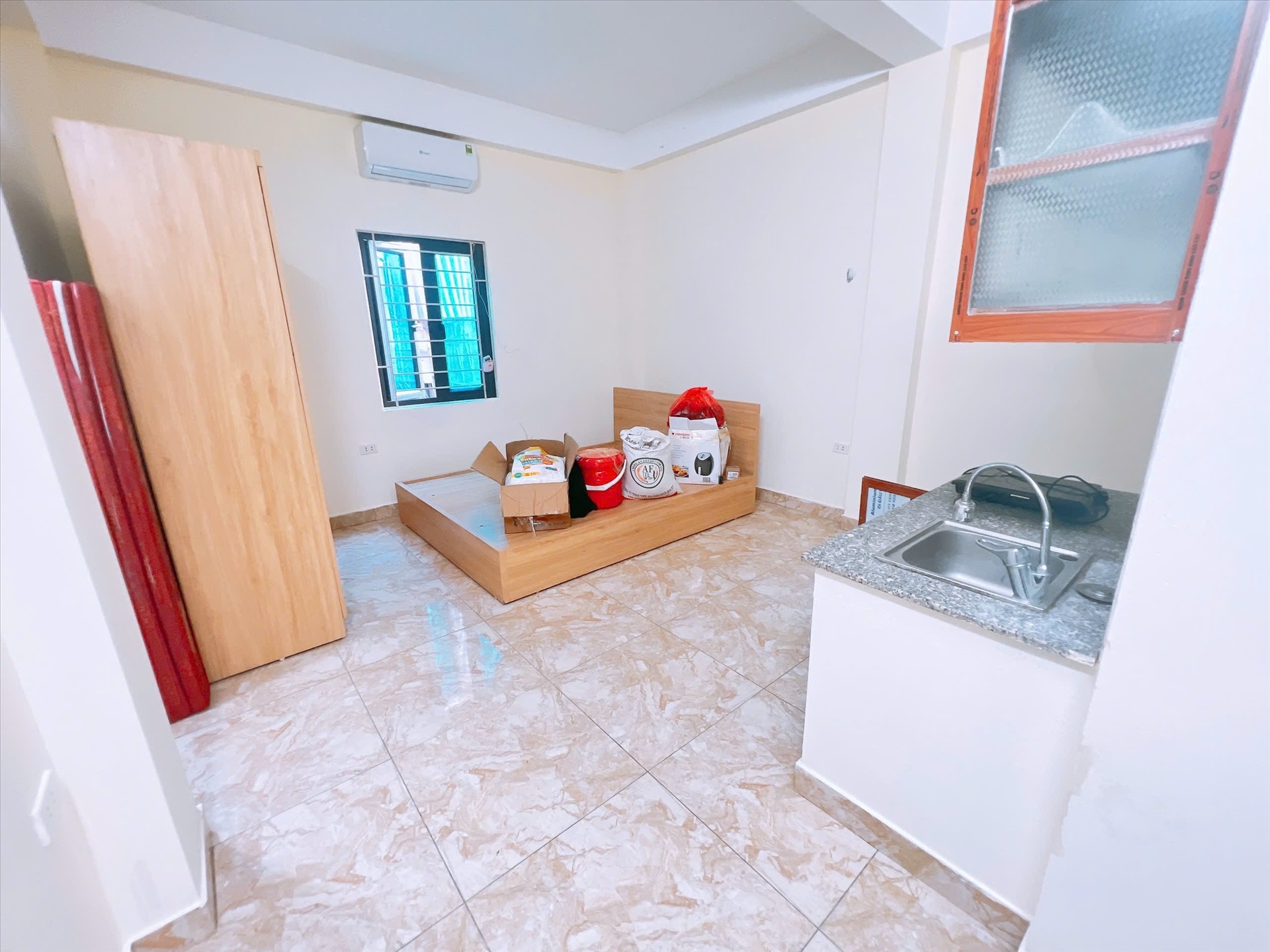 Phòng trọ Studio 22m2 tại Happyhomes 3 Lạc Long Quân - Tây Hồ - Phòng ngủ
