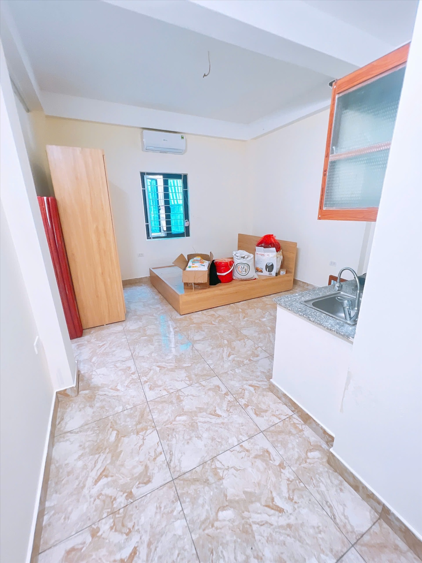 Phòng trọ Studio 22m2 tại Happyhomes 3 Lạc Long Quân - Tây Hồ - Phòng ngủ