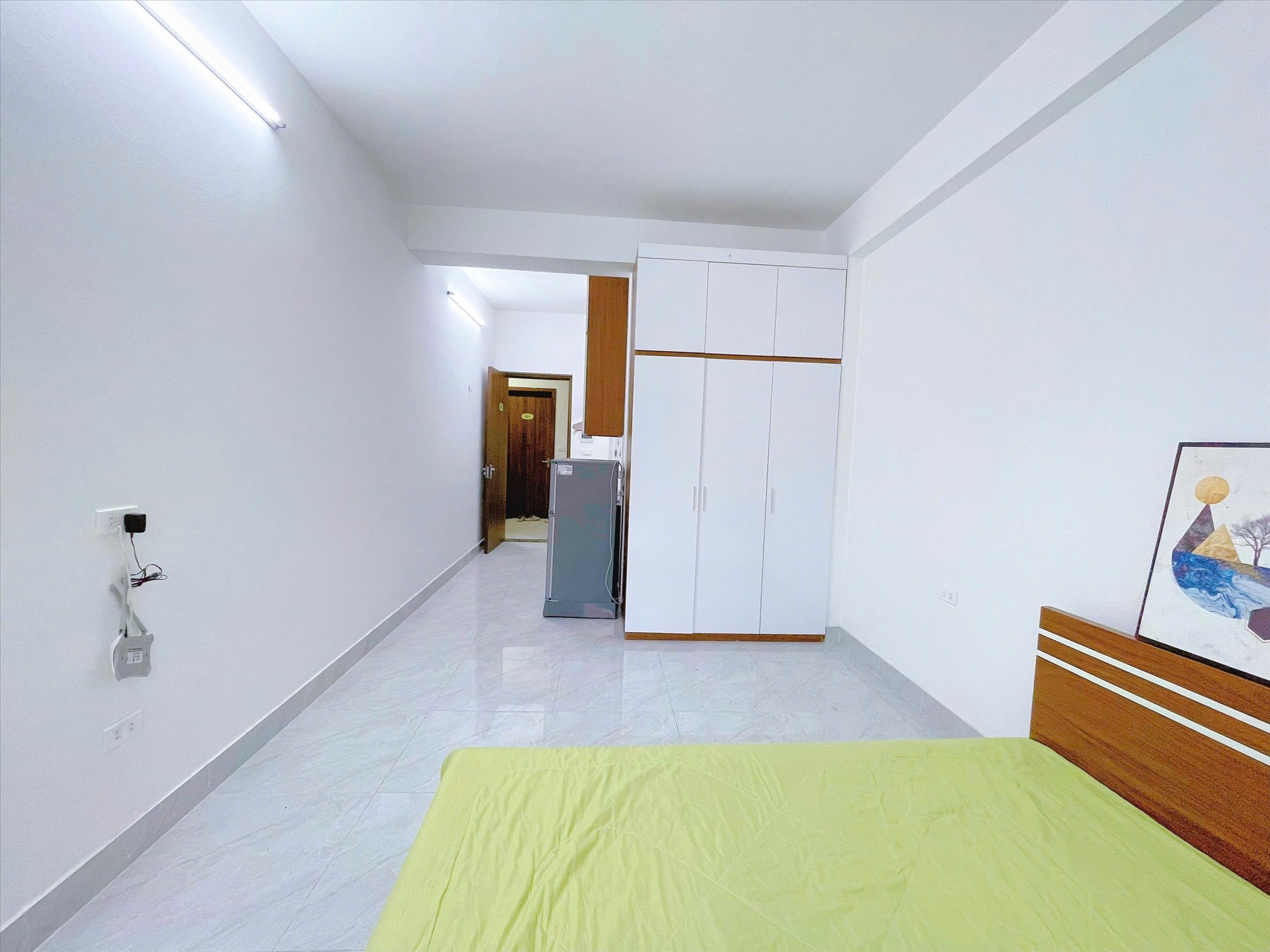 Phòng trọ Studio 22m2 tại Happyhomes 1 Trần Cung - Bắc Từ Liêm - Phòng ngủ