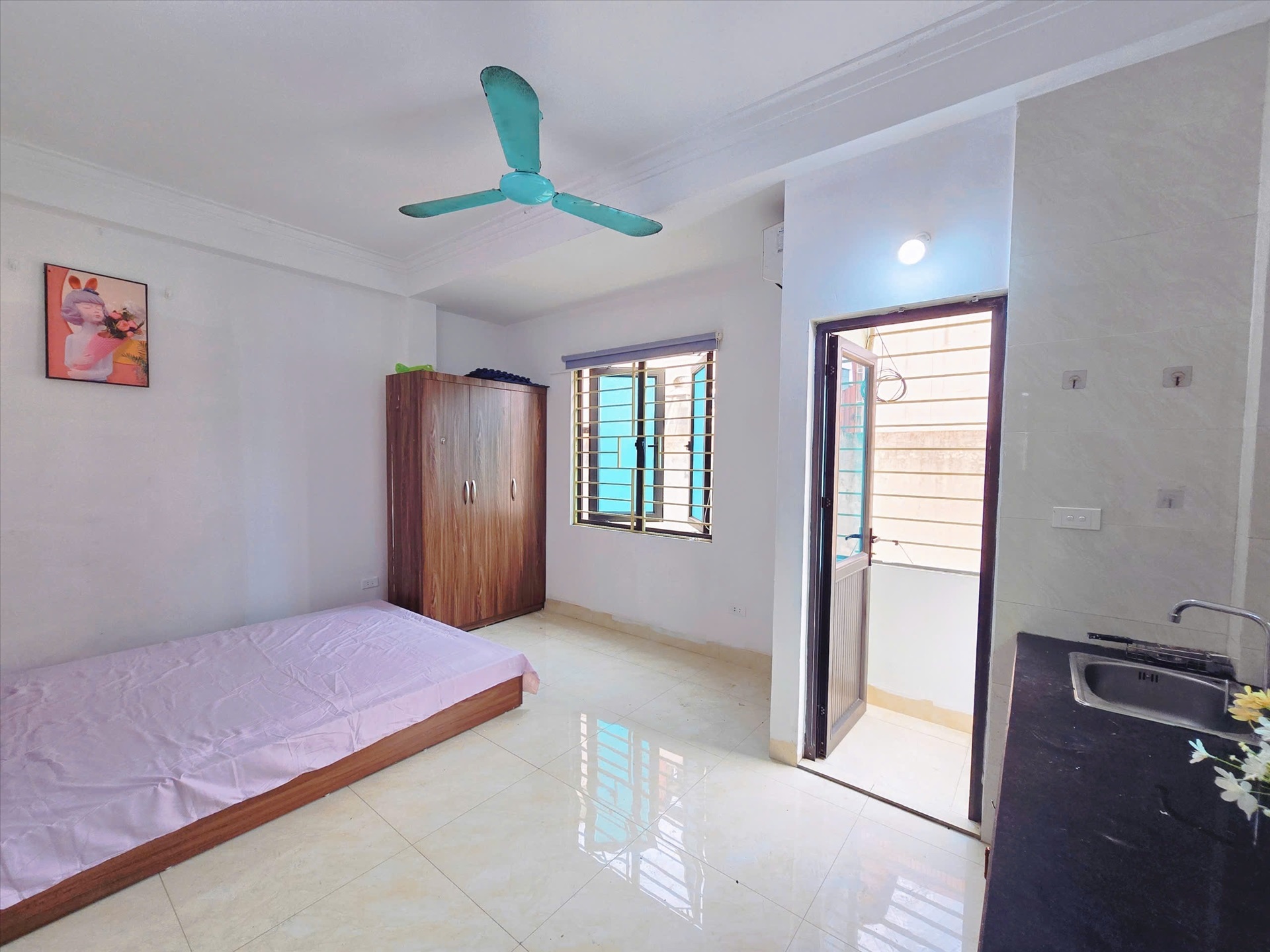 Phòng trọ Studio 22m2 tại Happy Homes 4 Trần Bình - Cầu Giấy - Phòng ngủ