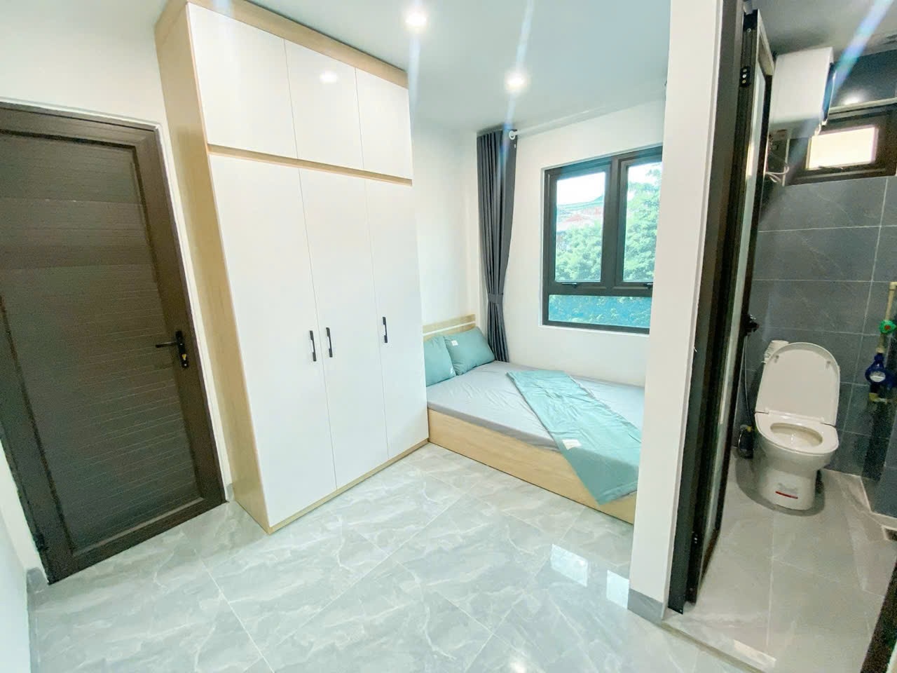 Phòng trọ Studio 18m2 tại Shome Trần Cung - Cầu Giấy - Phòng ngủ