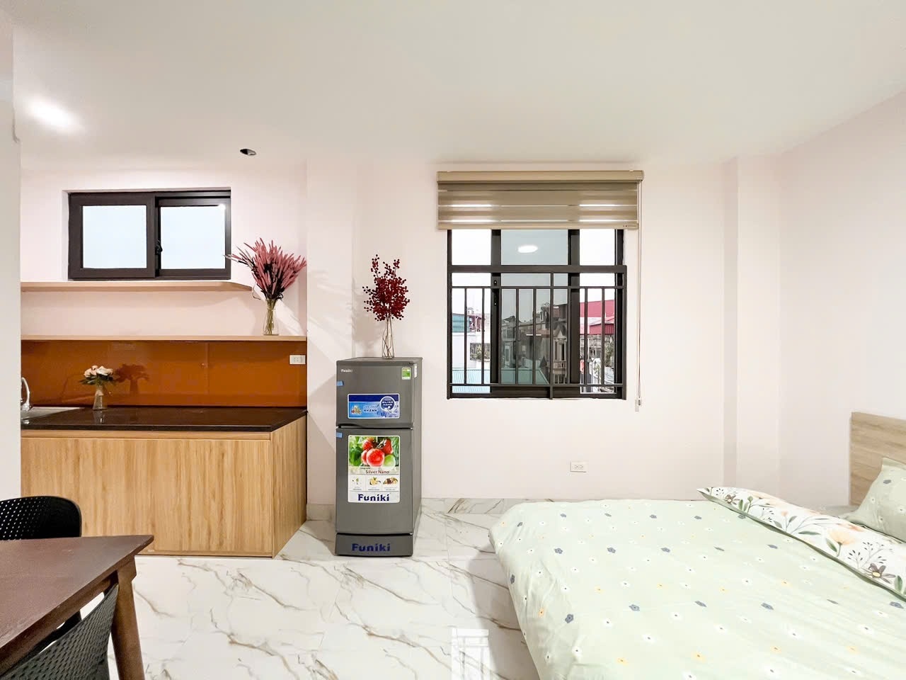 Phòng trọ Studio 25m2 tại Shome Văn Hương - Đống Đa - Phòng ngủ