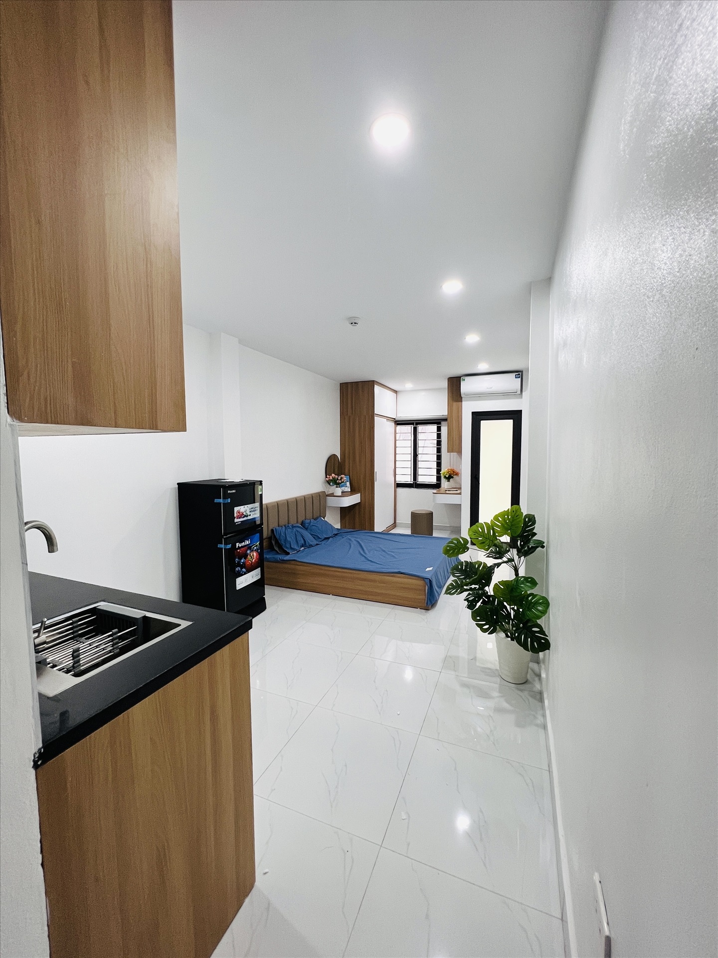 Phòng trọ Studio 25m2 tại Friends Team Trần Cung - Cầu Giấy - Phòng ngủ