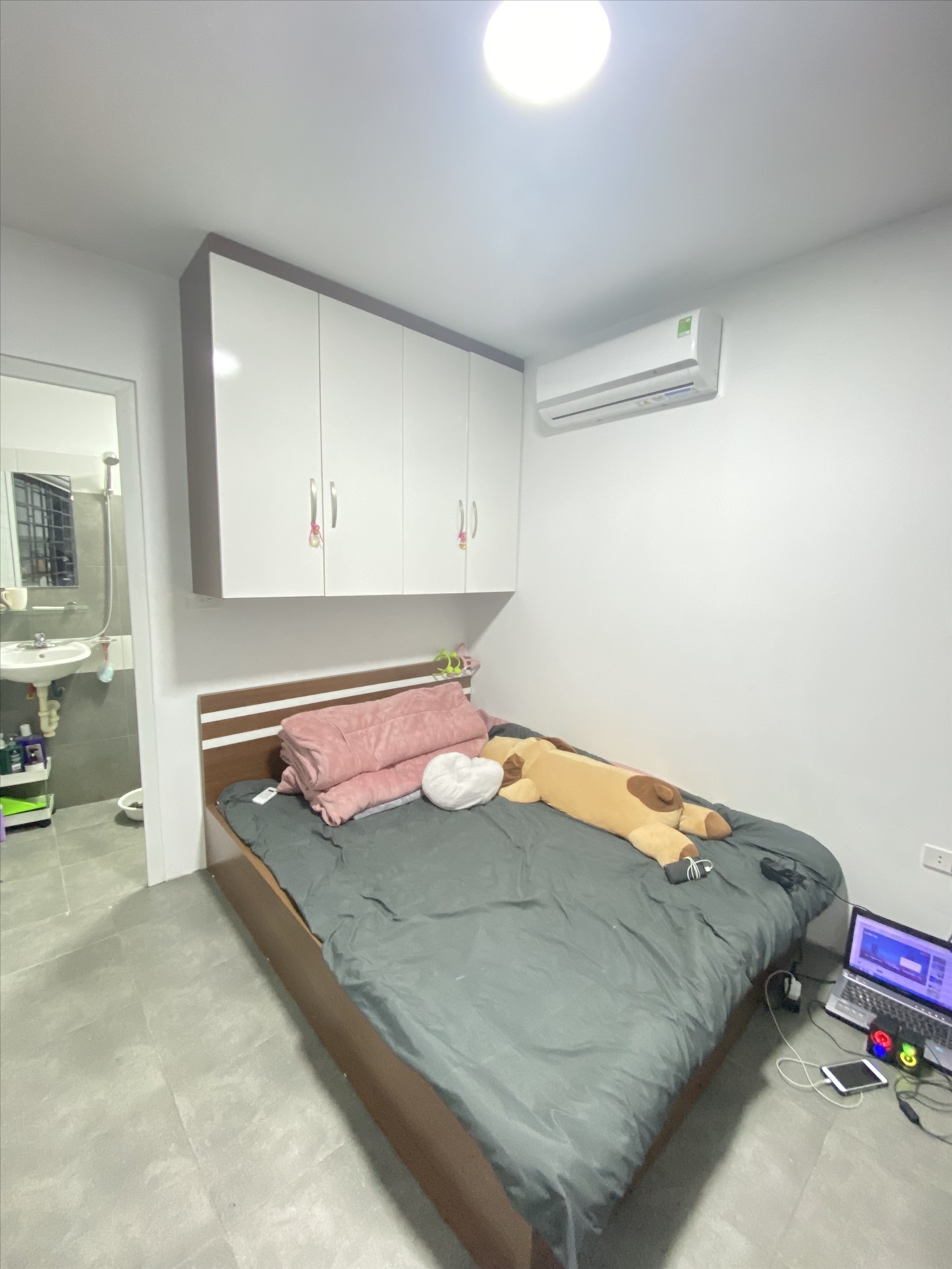 Phòng trọ Studio 17m2 tại NV Home Hoàng An - Đống Đa - Phòng ngủ