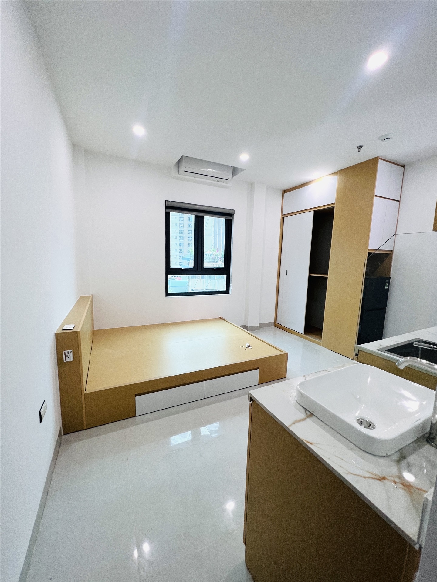 Phòng trọ Studio 25m2 tại Friends Team 1 Khương Trung - Thanh Xuân - Phòng ngủ