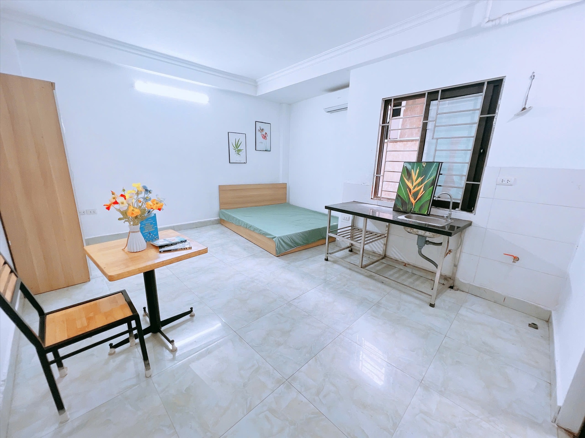 Phòng trọ Studio 24m2 tại Happy Homes 1 Mỹ Đình - Nam Từ Liêm - Phòng ngủ