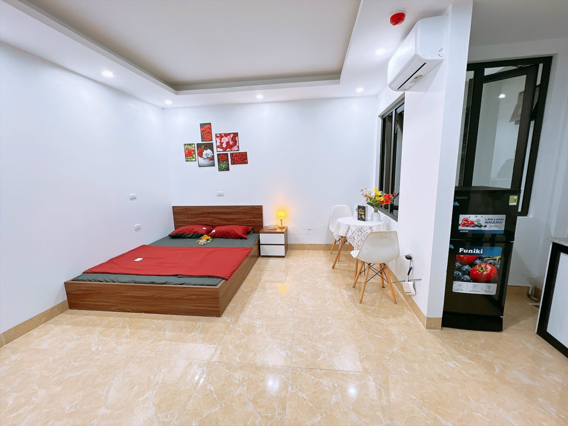 Phòng trọ Studio 25m2 tại Happyhomes 1 Lạc Long Quân - Tây Hồ - Phòng ngủ
