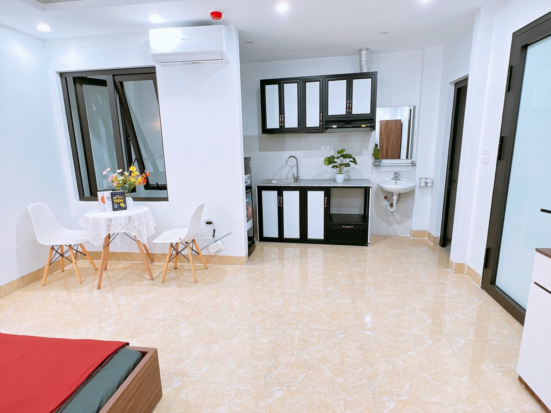 Phòng trọ Studio 25m2 tại Happyhomes 1 Lạc Long Quân - Tây Hồ - Phòng bếp