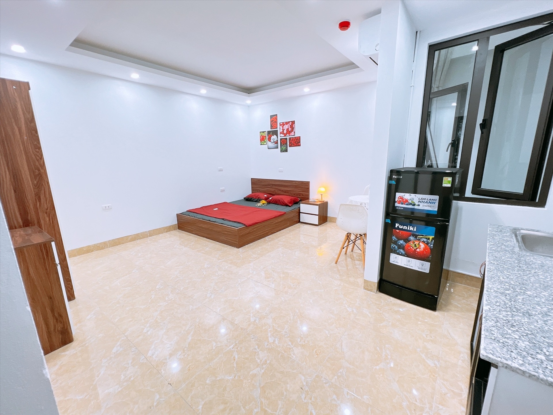 Phòng trọ Studio 25m2 tại Happyhomes 1 Lạc Long Quân - Tây Hồ - Phòng ngủ