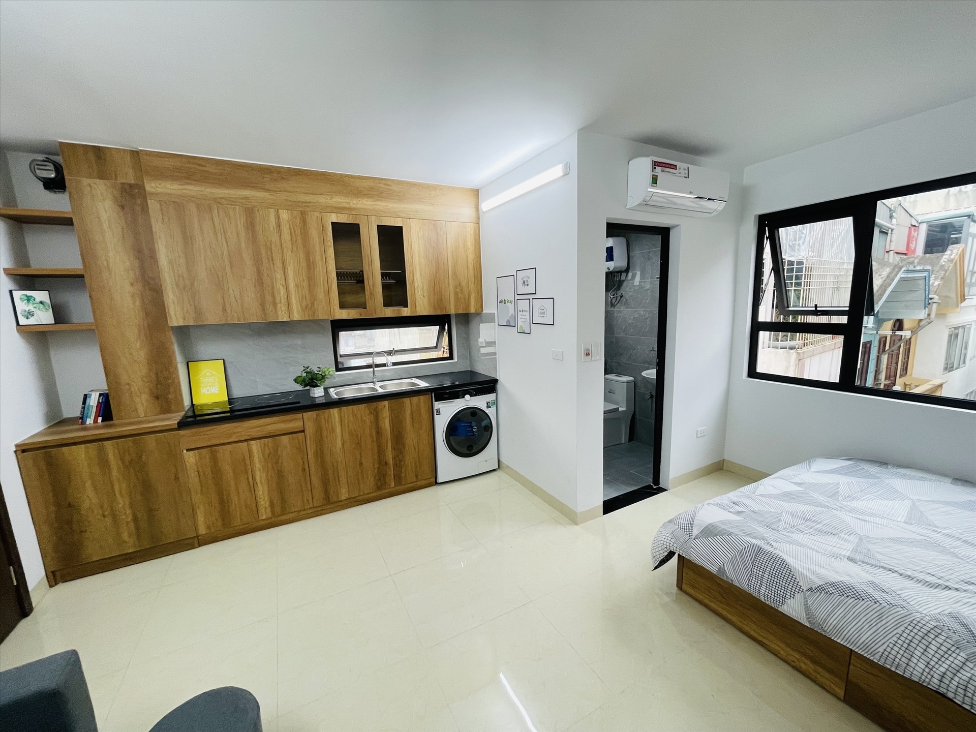Phòng trọ Studio 30m2 tại Airstay Kim Giang - Hoàng Mai - Phòng bếp