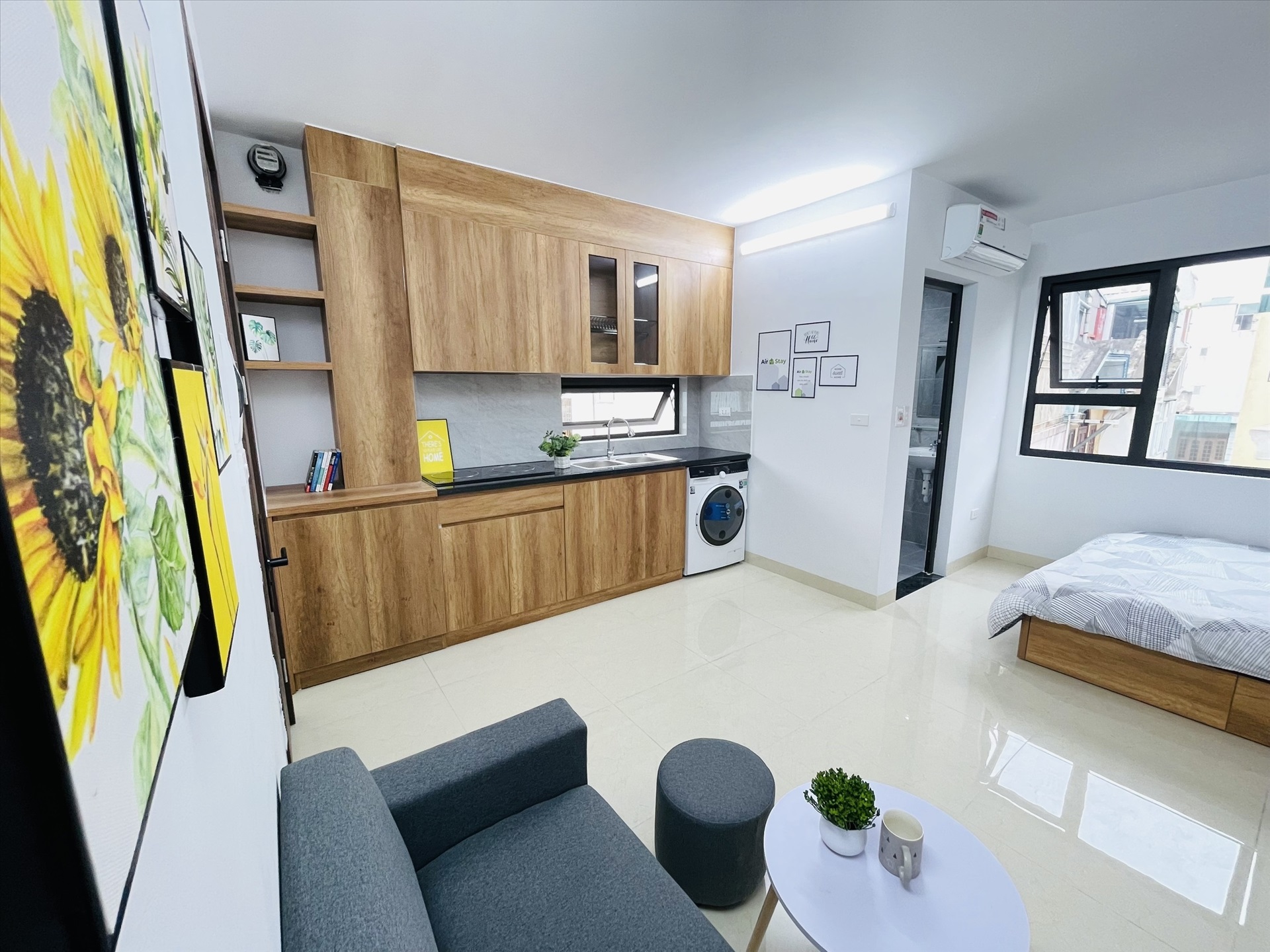 Phòng trọ Studio 30m2 tại Airstay Kim Giang - Hoàng Mai - Phòng bếp