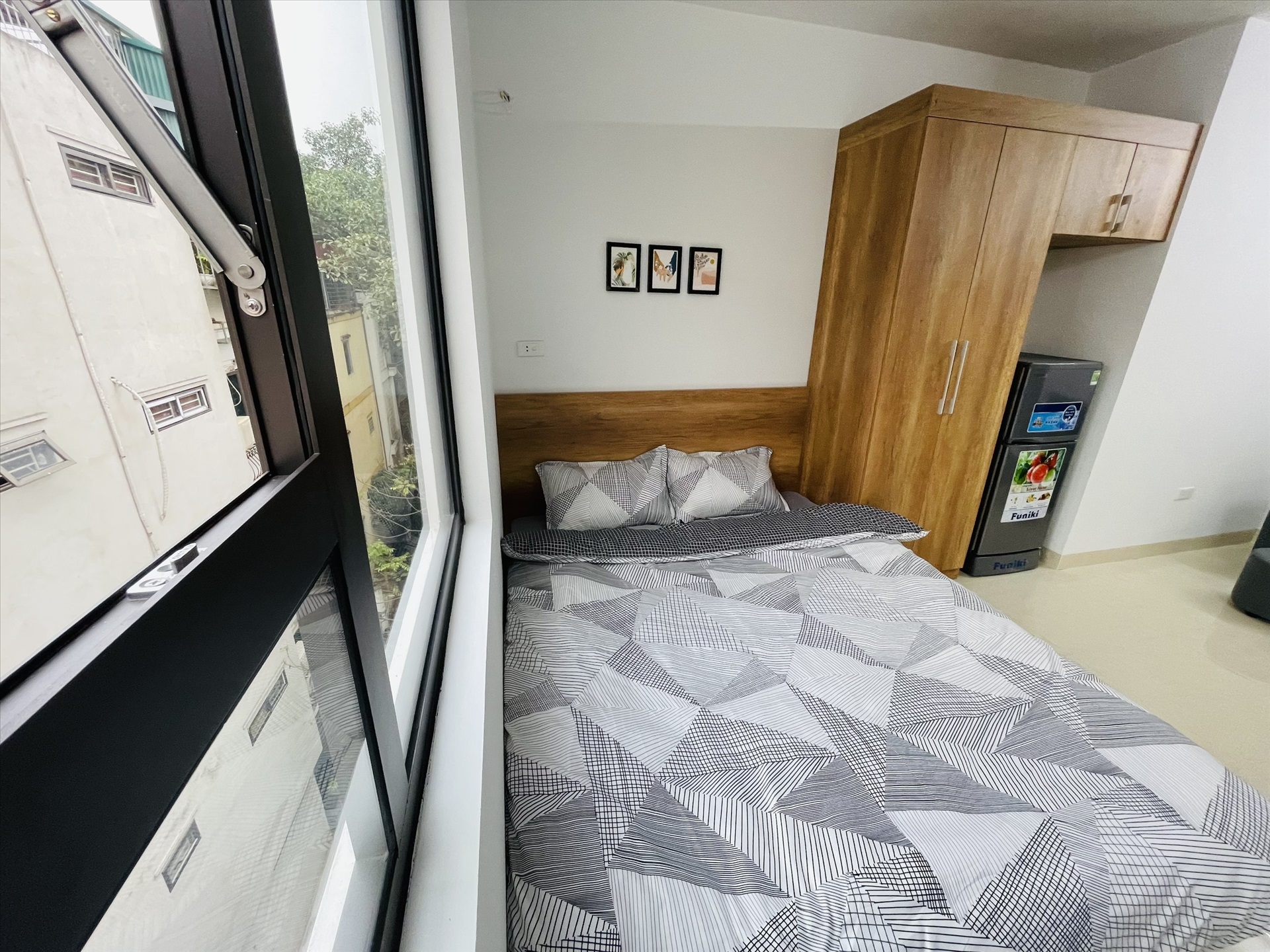 Phòng trọ Studio 30m2 tại Airstay Kim Giang - Hoàng Mai - Phòng ngủ