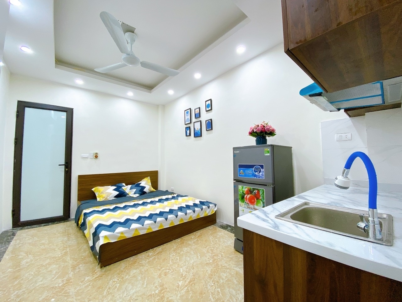 Phòng trọ Studio 25m2 tại NV Home Hoàng Quốc Việt - Cầu Giấy - Phòng ngủ