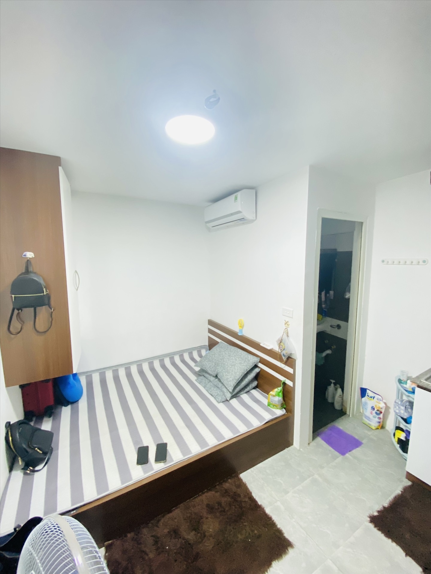 Phòng trọ Studio 17m2 tại NV Home Hoàng An - Đống Đa - Phòng ngủ