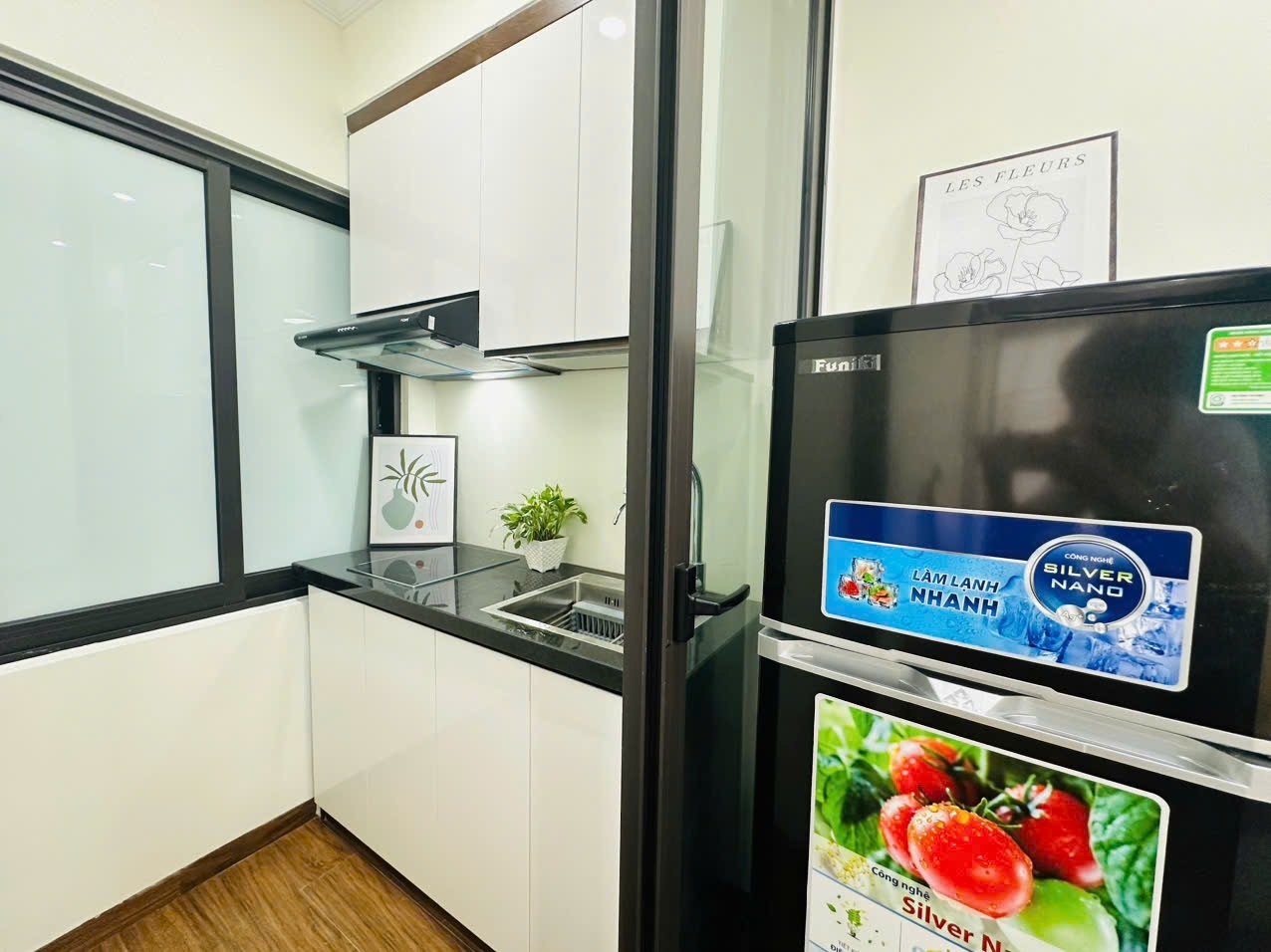 Phòng trọ Studio 25m2 tại NV Home Mỹ Đình - Nam Từ Liêm - Phòng bếp