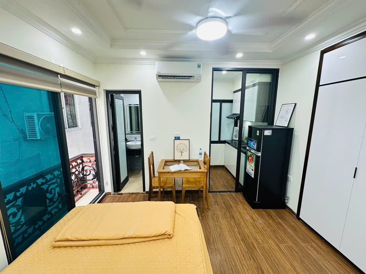 Phòng trọ Studio 25m2 tại NV Home Mỹ Đình - Nam Từ Liêm - Phòng ngủ