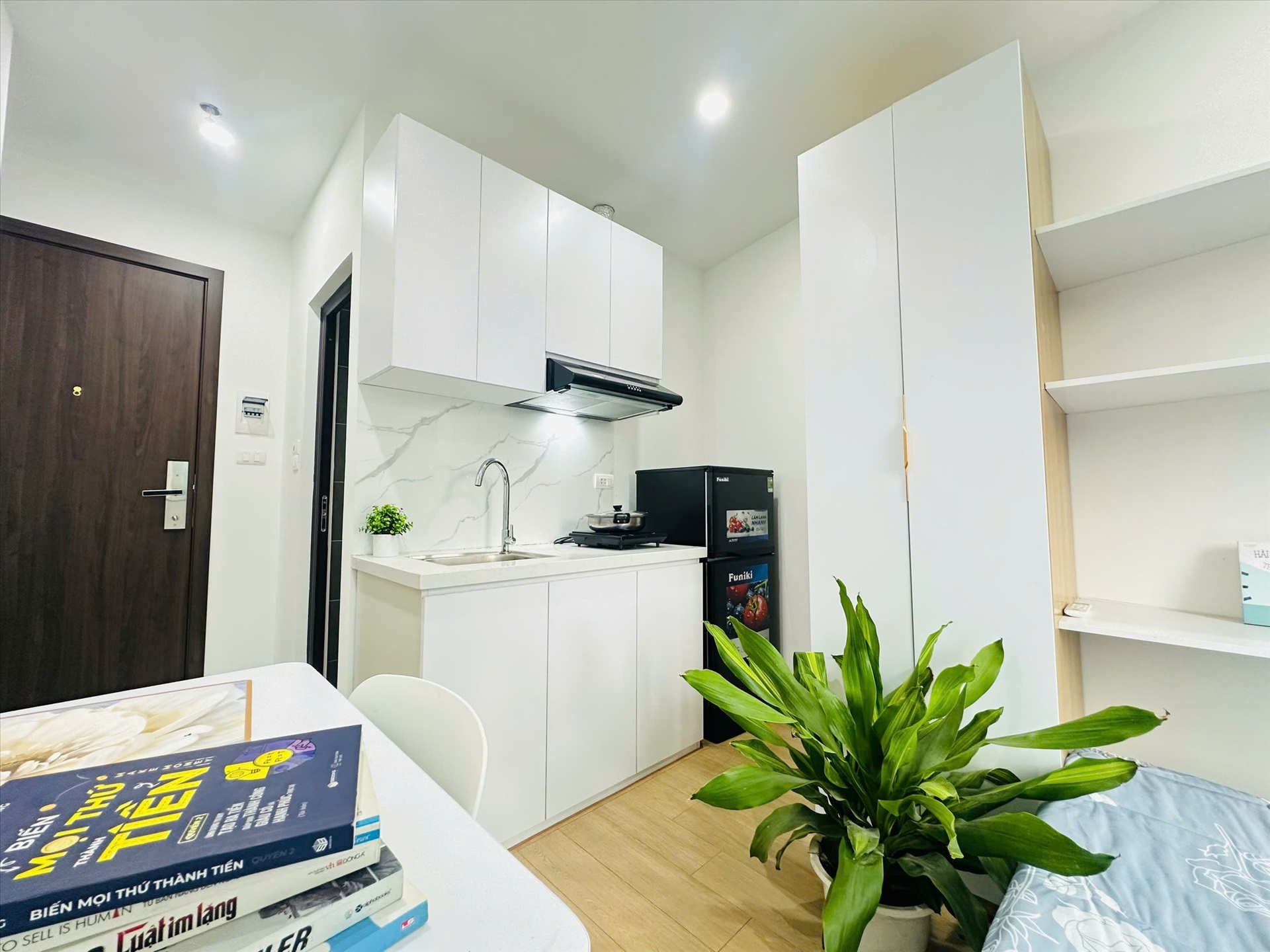 Phòng trọ Studio 25m2 tại NV Home B Thái Thịnh - Đống Đa - Phòng bếp