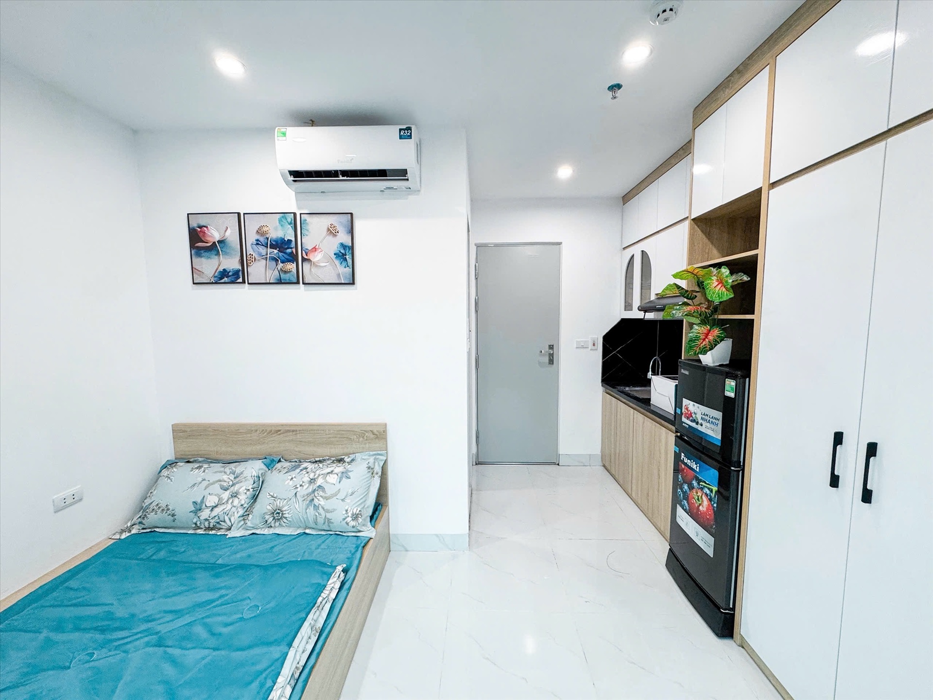 Phòng trọ Studio 25m2 tại Friends Team Chính Kinh - Thanh Xuân - Phòng ngủ