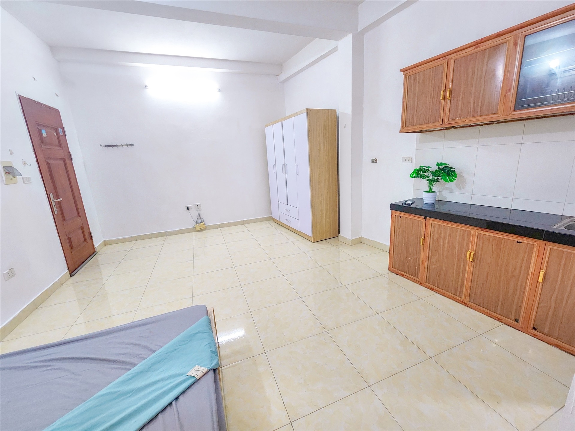 Phòng trọ Studio 25m2 tại Happyhomes 4 Lạc Long Quân - Tây Hồ - Phòng ngủ
