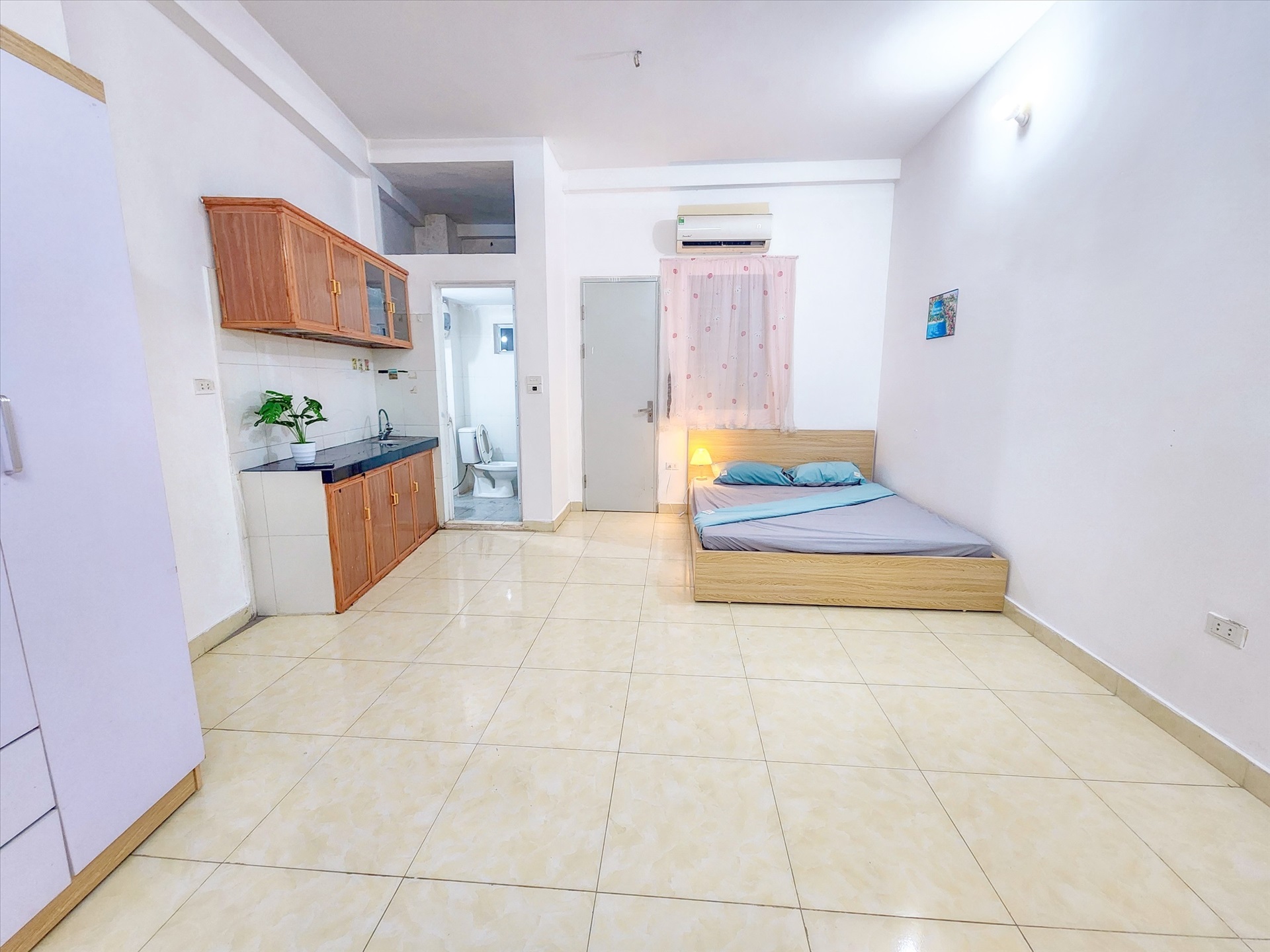 Phòng trọ Studio 25m2 tại Happyhomes 4 Lạc Long Quân - Tây Hồ - Phòng bếp