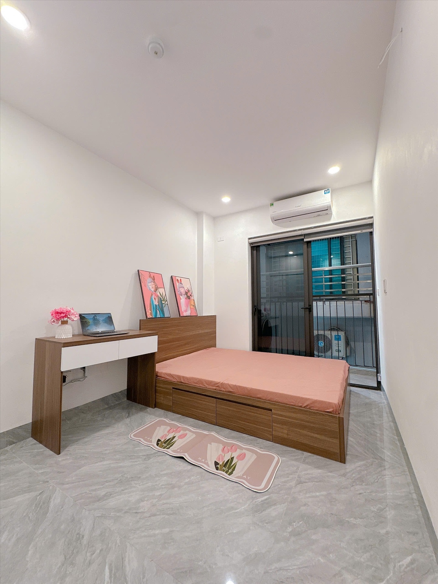 Phòng trọ Studio 25m2 tại HappyHomes 1 Yên Hòa - Cầu Giấy - Phòng ngủ