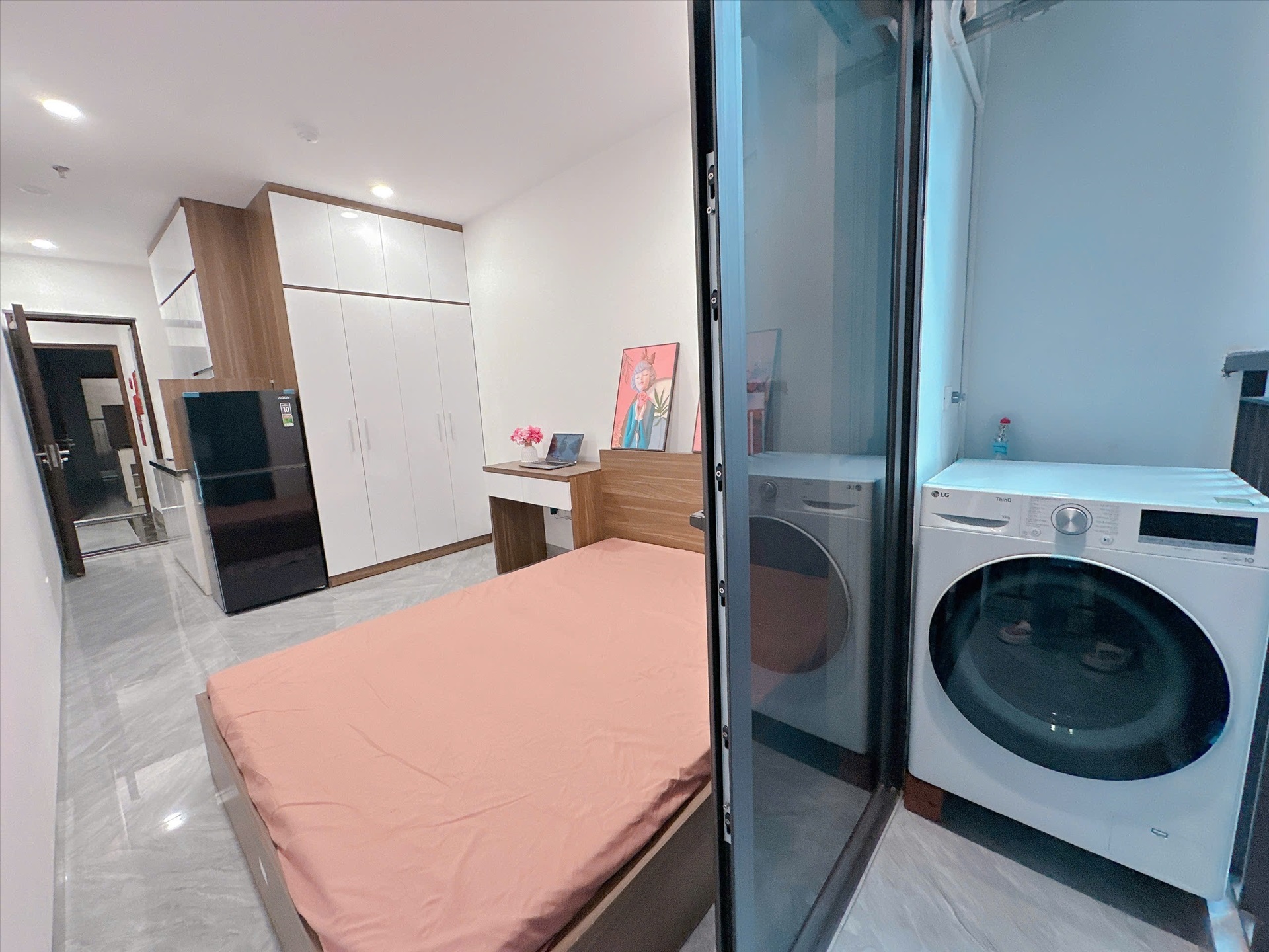 Phòng trọ Studio 25m2 tại HappyHomes 1 Yên Hòa - Cầu Giấy - Phòng ngủ