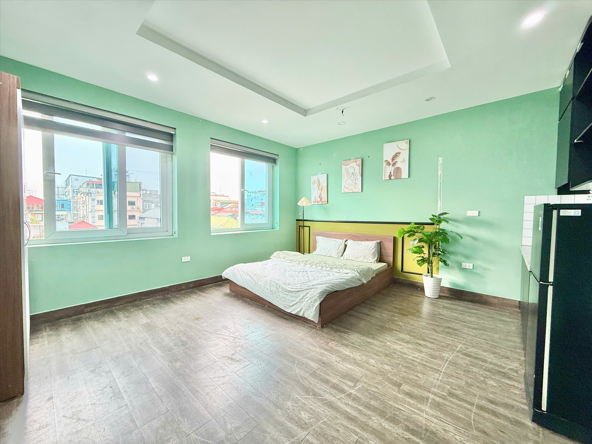 Phòng trọ Studio 32m2 tại Timehouse Đỗ Quang - Cầu Giấy - Phòng ngủ