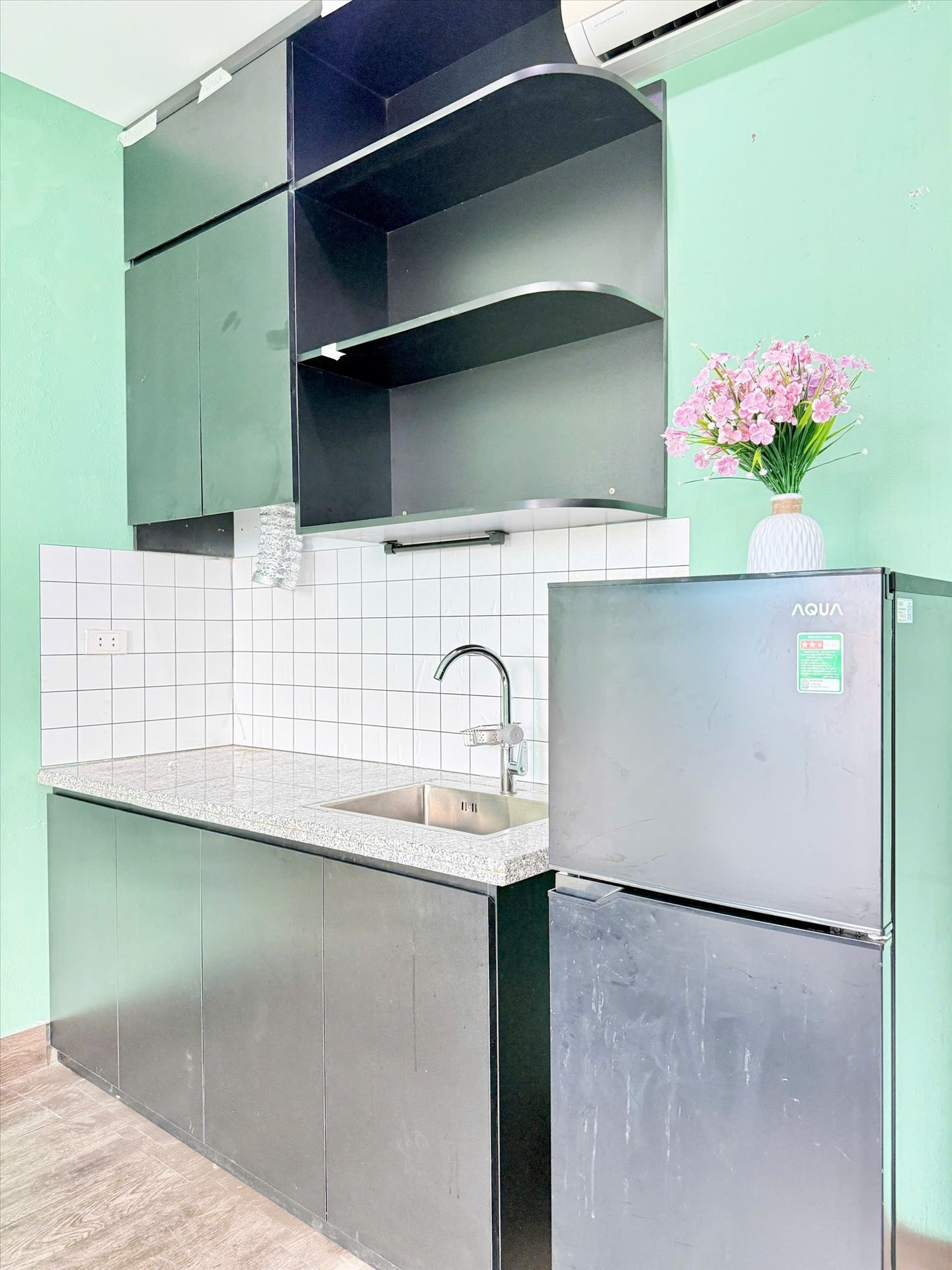 Phòng trọ Studio 32m2 tại Timehouse Đỗ Quang - Cầu Giấy - Phòng bếp