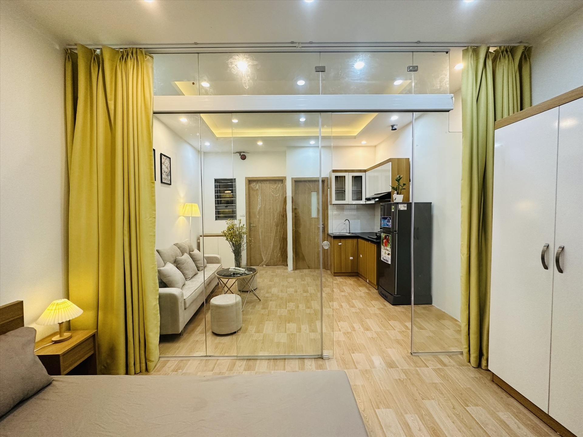 Phòng trọ 1 Phòng ngủ 40m2 tại GD Home Đê La Thành - Đống Đa - Phòng khách