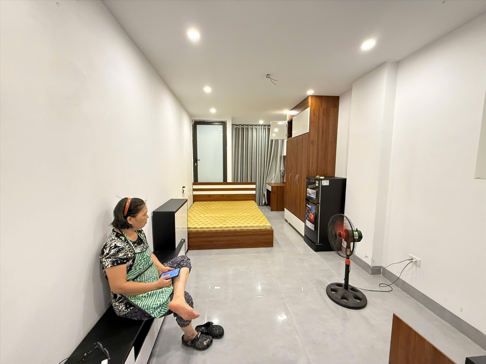 Phòng trọ Studio 28m2 tại 4PS Housing Phú Xá - Tây Hồ - Phòng ngủ