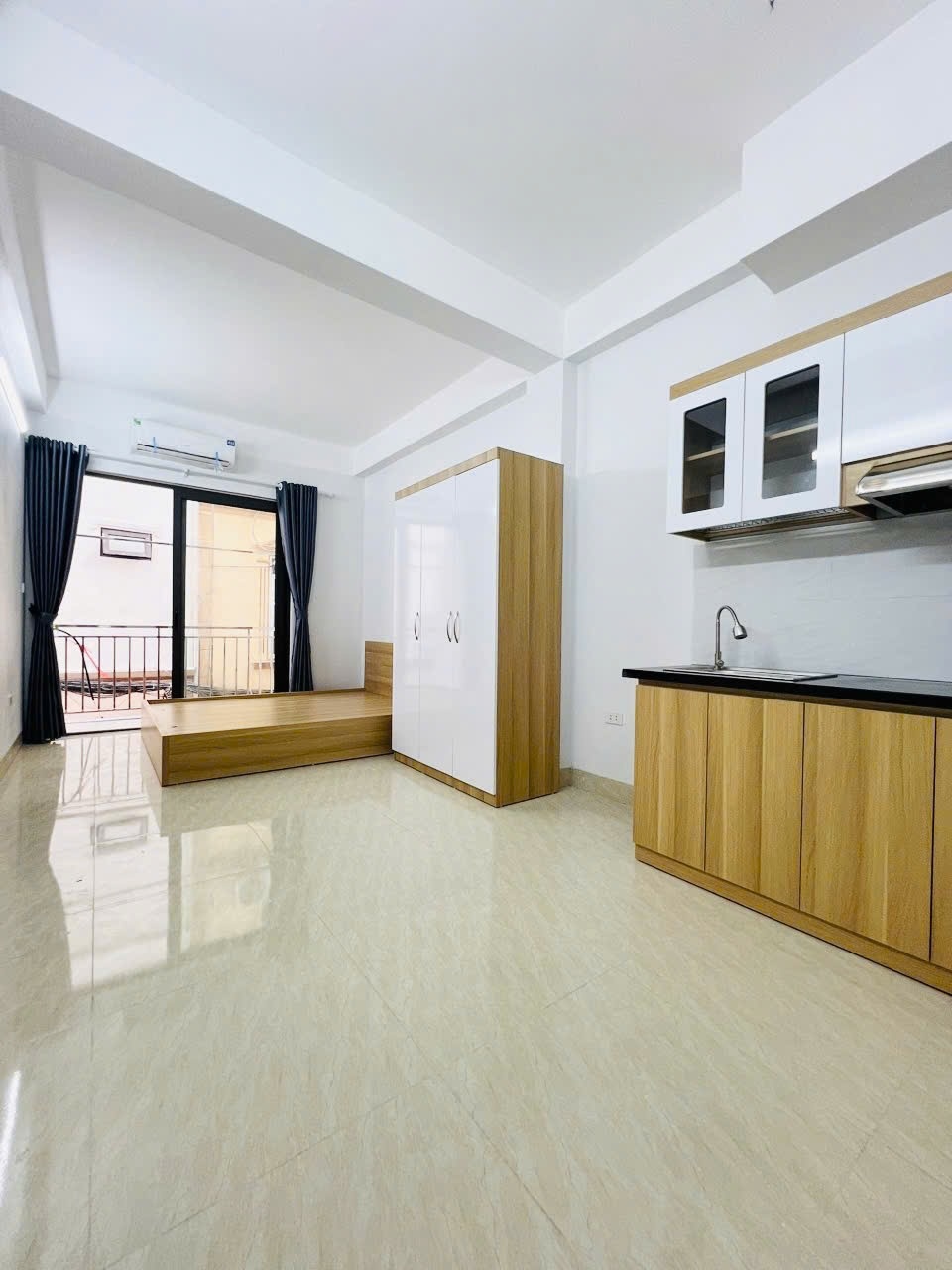 Phòng trọ Studio 25m2 tại QM House Lê Quang Đạo - Nam Từ Liêm - Phòng ngủ