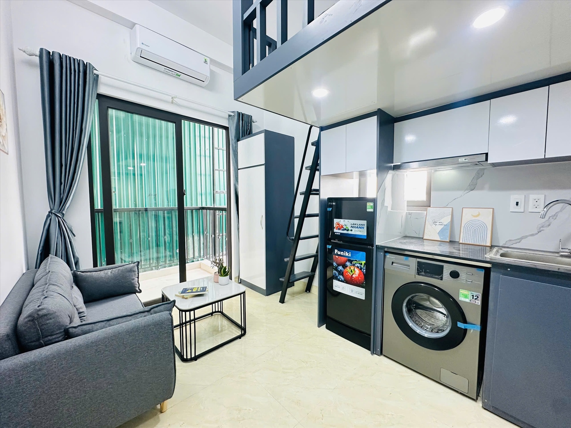 Phòng trọ Studio 25m2 tại NV Home Xã Đàn - Đống Đa - Phòng khách