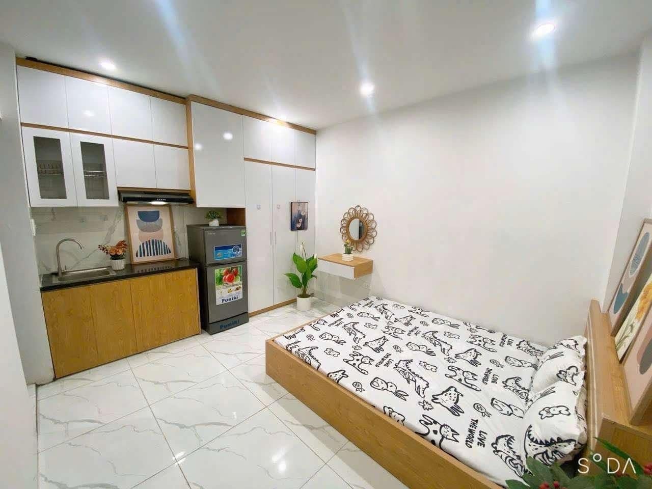Phòng trọ Studio 22m2 tại Friends Team Đồng Me - Nam Từ Liêm  - Phòng ngủ