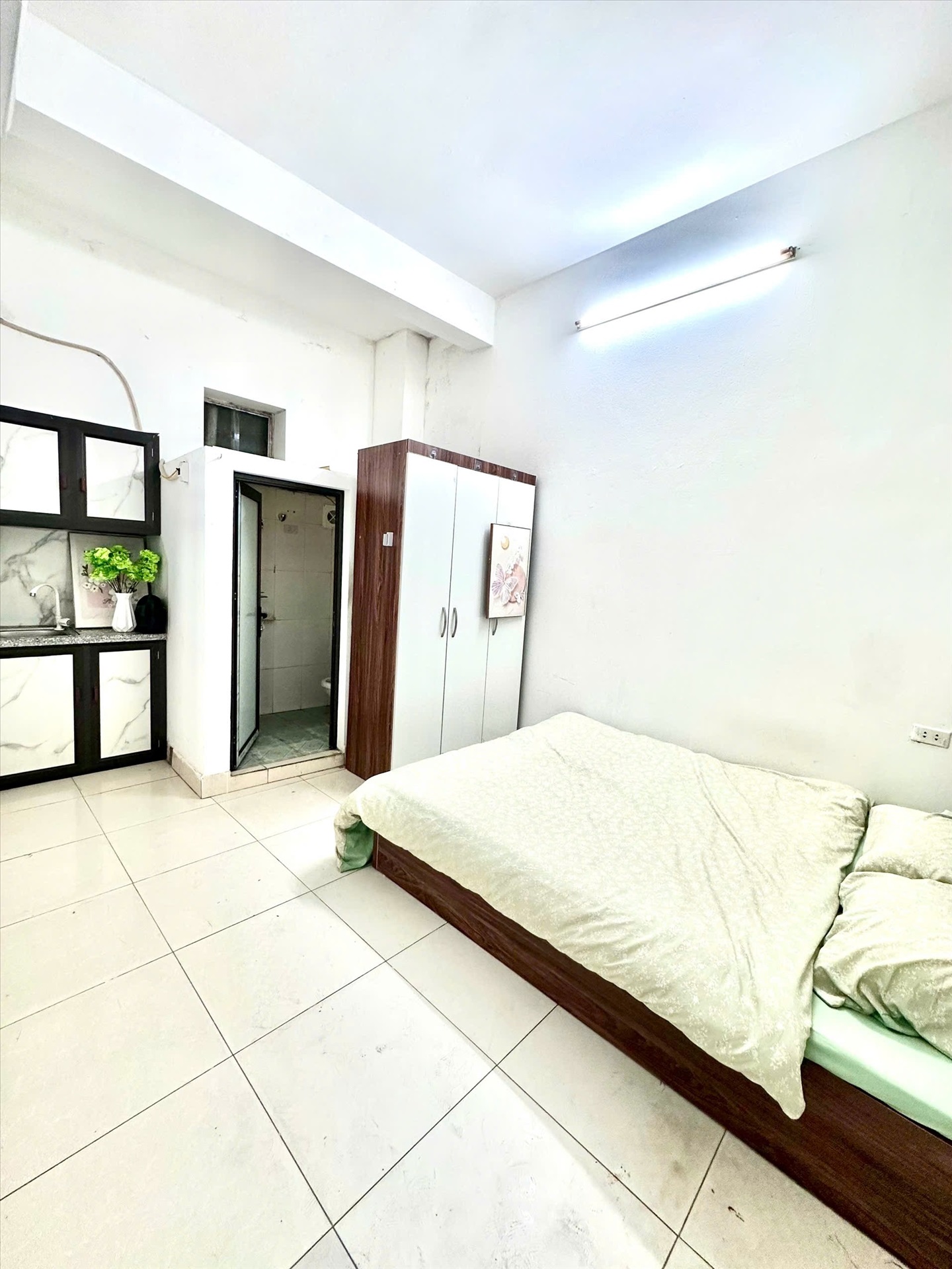 Phòng trọ Studio 25m2 tại Time House Chùa Láng - Đống Đa - Phòng ngủ