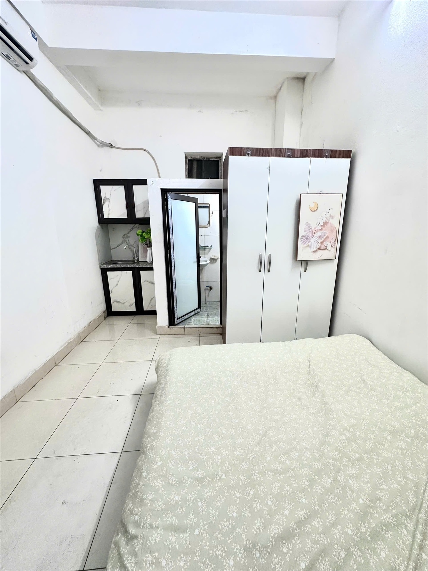Phòng trọ Studio 25m2 tại Time House Chùa Láng - Đống Đa - Phòng ngủ