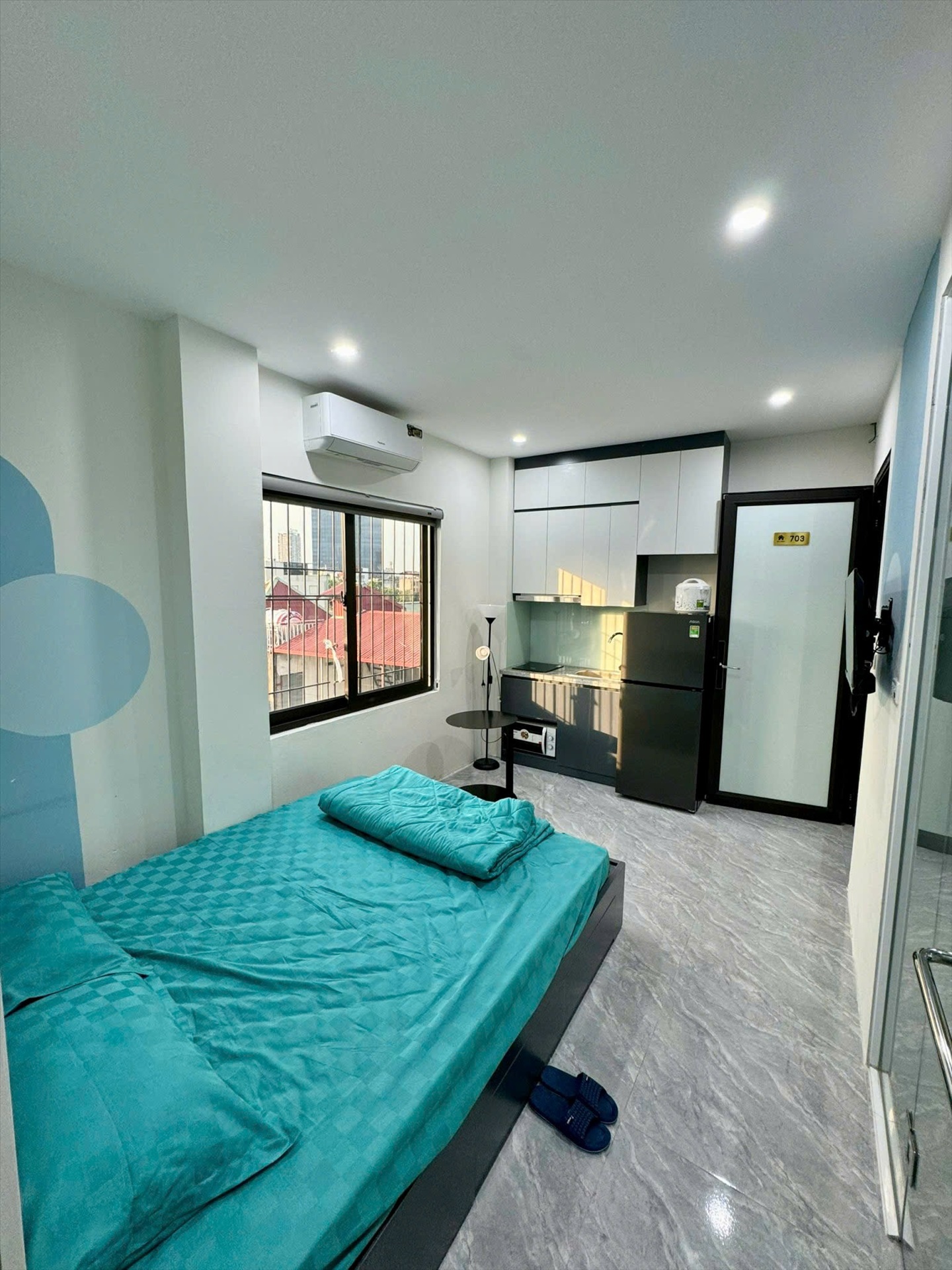 Phòng trọ Studio 30m2 tại Salahomes Hạ Yên Quyết - Cầu Giấy - Phòng ngủ