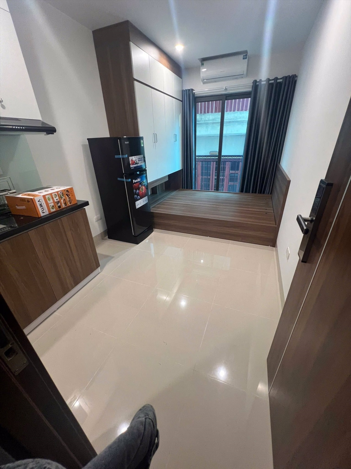 Phòng trọ Studio 25m2 tại NTV Apartment Tôn Đức Thắng - Đống Đa - Phòng ngủ