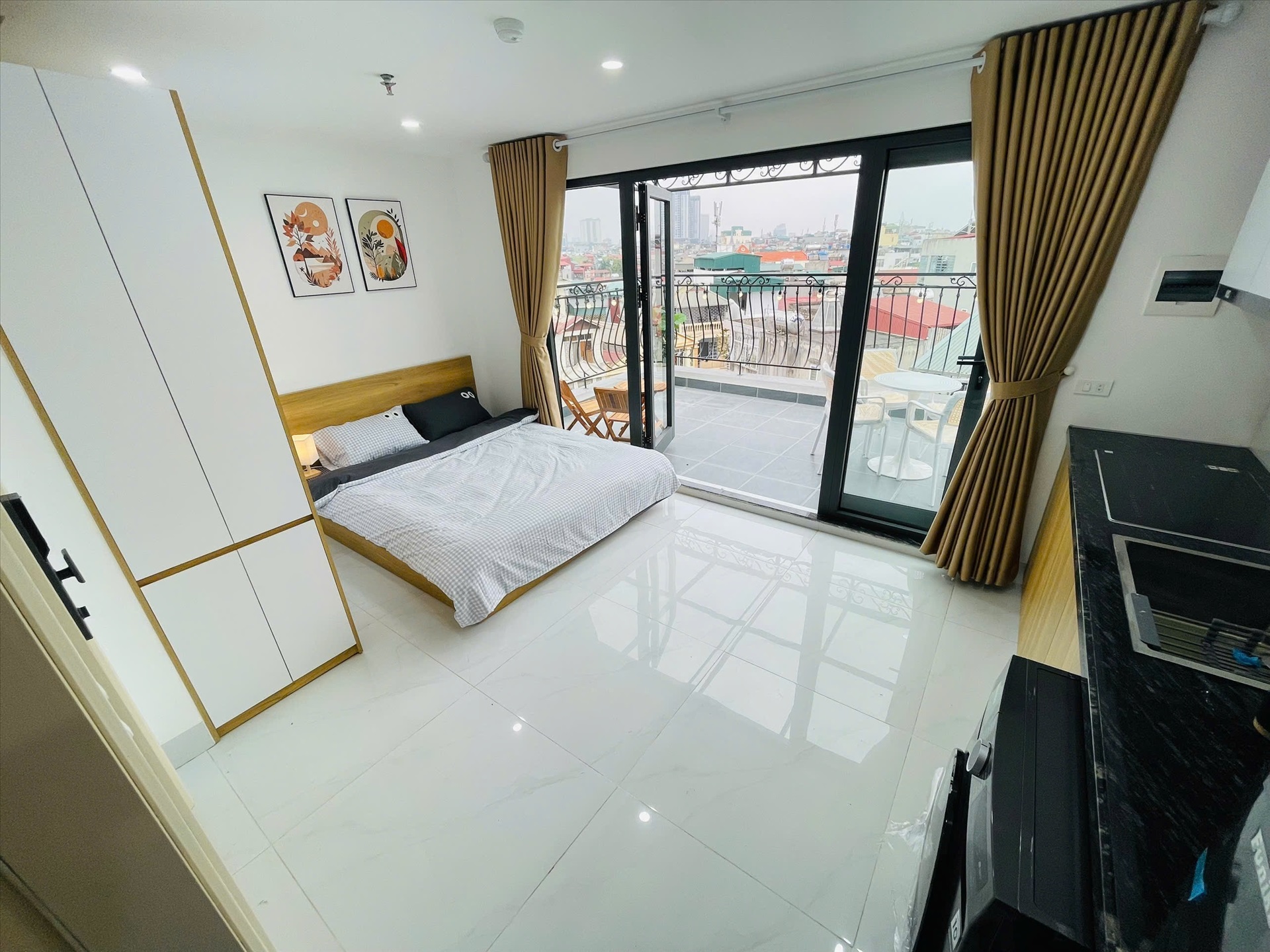 Phòng trọ Studio 35m2 tại Airstay Giáp Bát - Hoàng Mai - Phòng ngủ