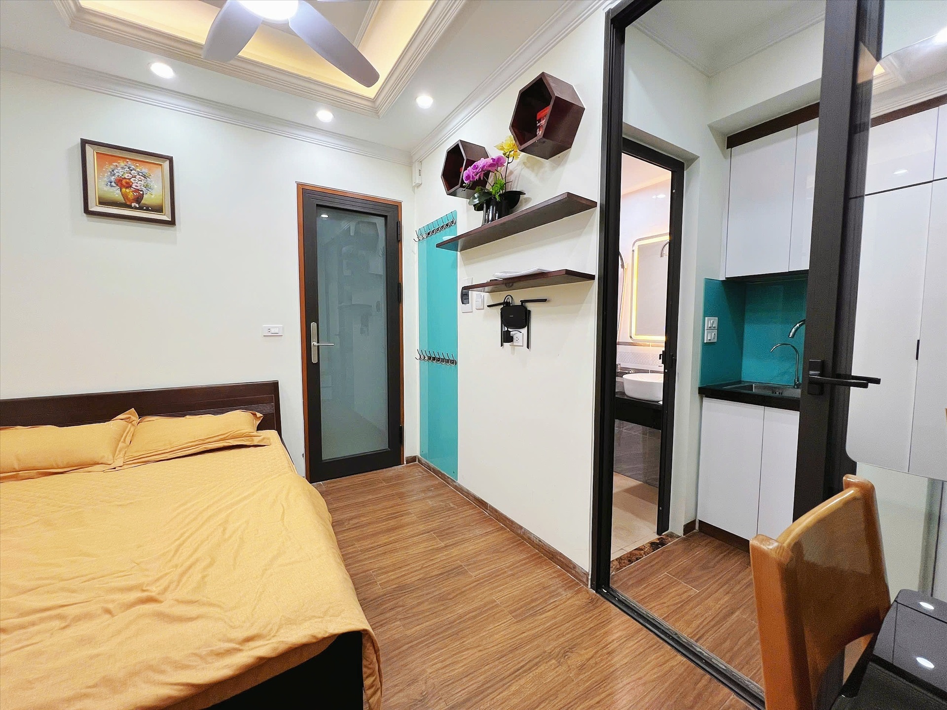 Phòng trọ Studio 26m2 tại NV Home Mỹ Đình - Nam Từ Liêm - Phòng ngủ