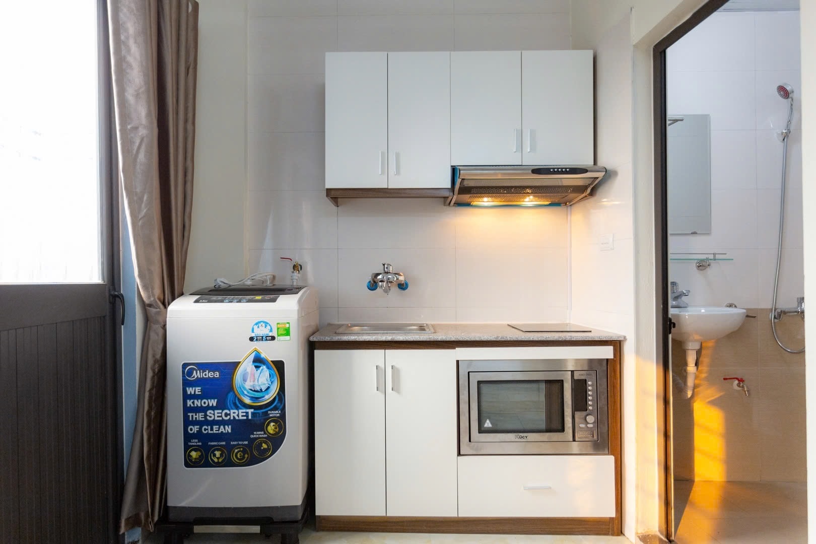 Phòng trọ Studio 35m2 tại Friends Team Mễ Trì Hạ - Nam Từ Liêm - Phòng bếp