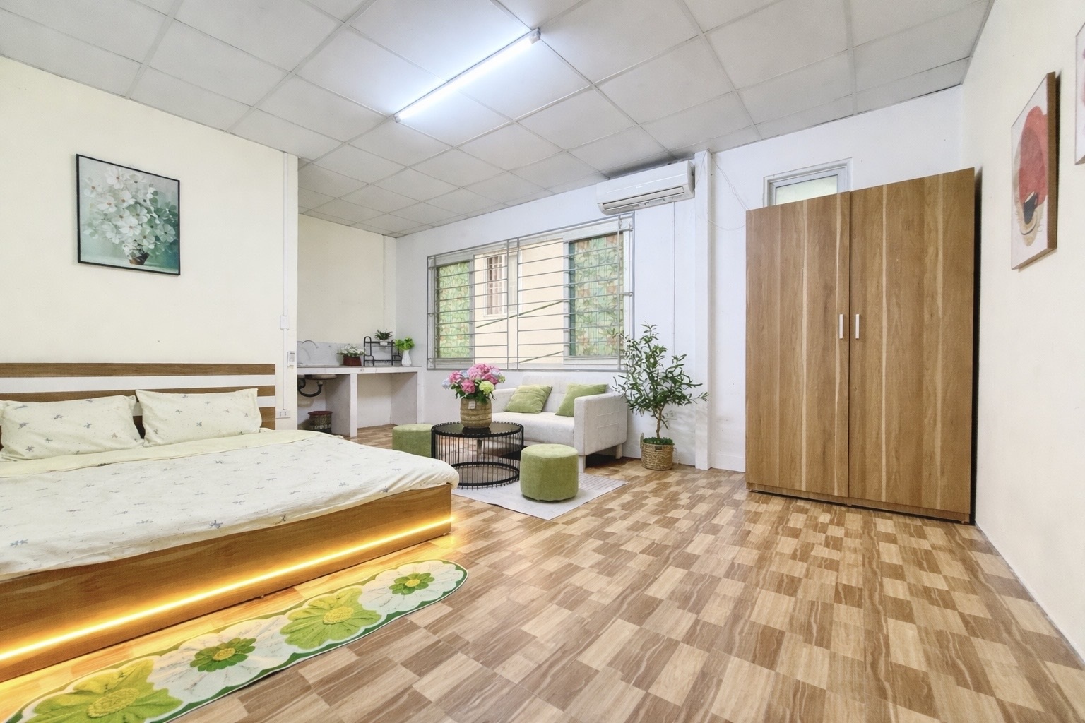 Phòng trọ Studio 29m2 tại Time House Lạc Long Quân - Tây Hồ - Phòng ngủ